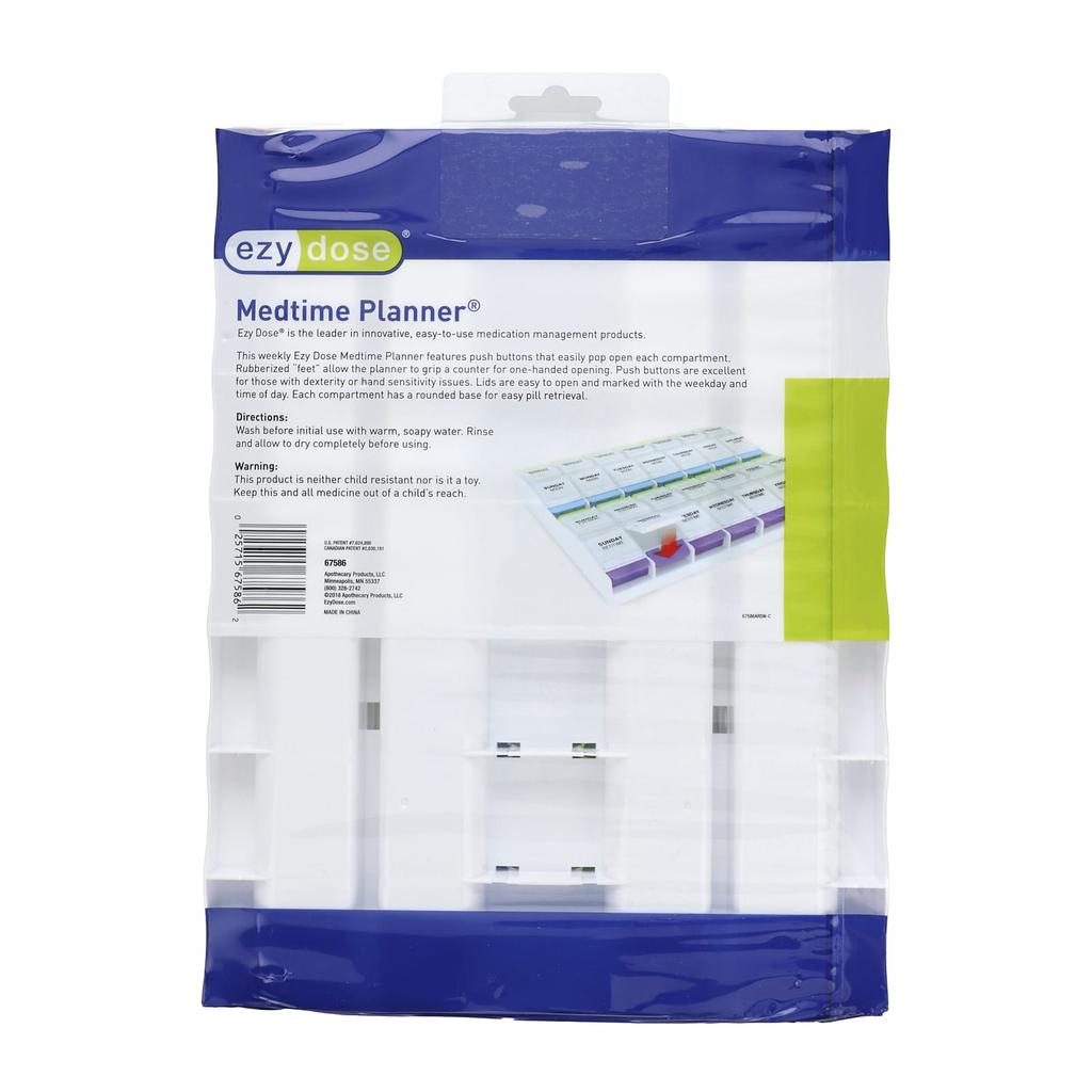 Medtime Planner, 3Xl, 1 Week 4X/Day (with Push Button)