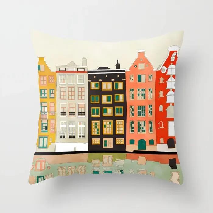 Наволочка для украшения дома, чехол для дивана, скандинавская гостиная, абстрактное розовое сердце