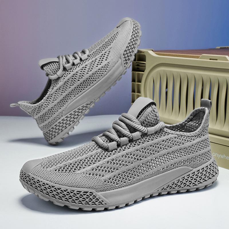 Новая легкая мужская сетчатая обувь на мягкой подошве, дышащая летняя спортивная обувь для улицы, студенческая, удобная, износостойкая повседневная обувь