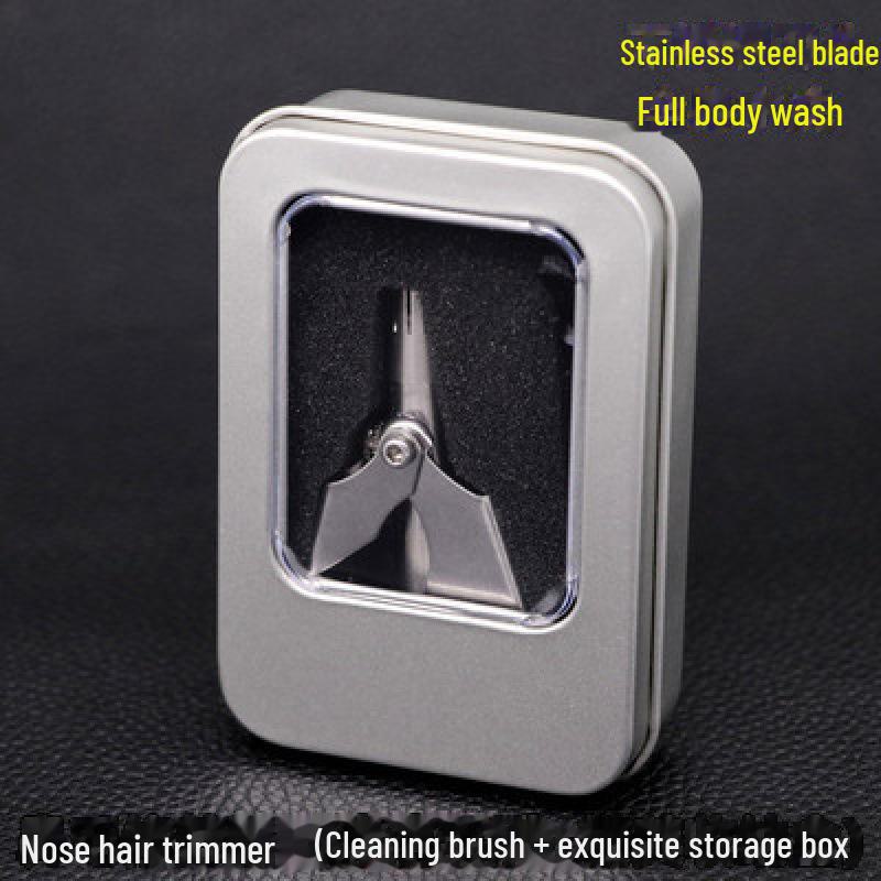 Ручной триммер для волос в носу из нержавеющей стали для мужчин и женщин - маленькие ножницы с круглой головкой для чистки ноздрей