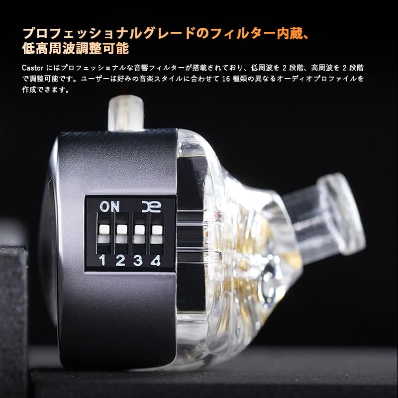 KZ Castor Wired Monitor Canal Low Range Reinforcement Low Range Earphones, In-Ear Earphones, Earphones, (With Microphone, Black, Reinforcement)