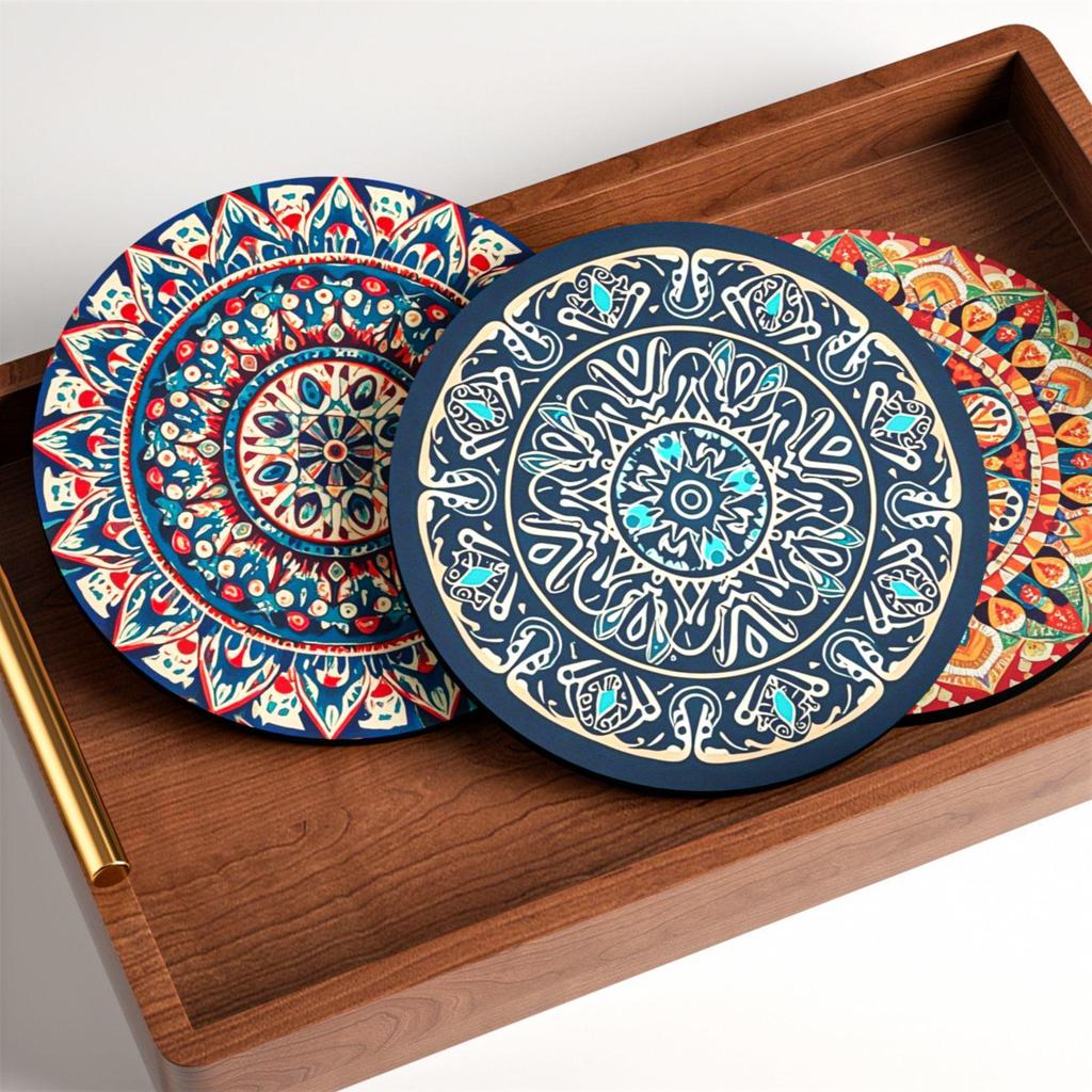 Богемная скандинавская круглая термостойкая противоскользящая подставка под тарелку с влагопоглощением