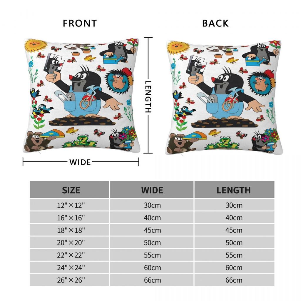 Seat Decoration The Little Mole Cartoon Animal Pillowcase Accessories Pillow Cover Zipper Multi Size