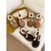 Женские зимние хлопковые шлепанцы Birkenstock на толстой подошве, из бархата, для Северо-Востока, теплые, нескользящие, пушистые