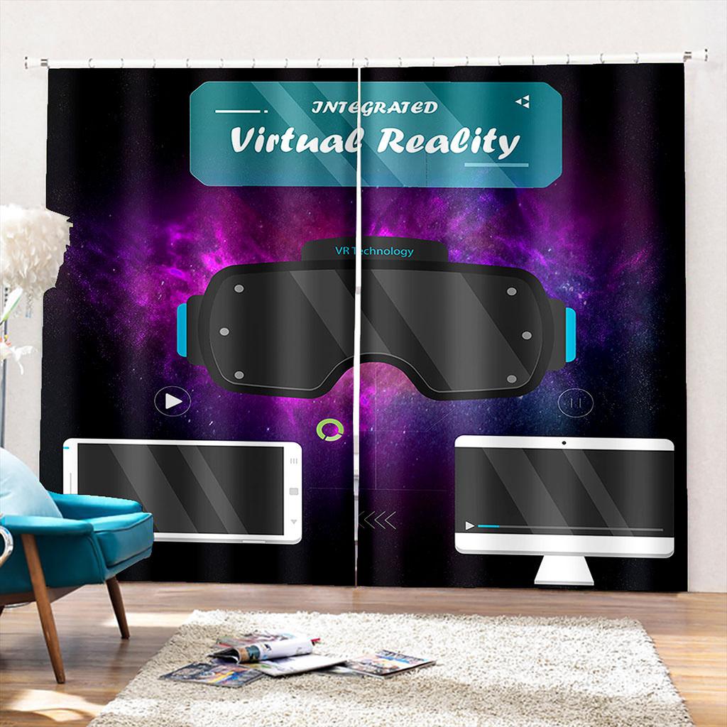 3D крутой игровой электронный контроллер занавеска геймер мальчик детская комната декор занавеска гостиная декор занавеска 2 панели бесплатная доставка