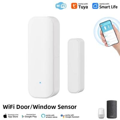 Tuya WiFi Датчик открытия окна/двери Умный дом Система сигнализации безопасности Управление голосом через Alexa Google Home Умный Белый или Черный