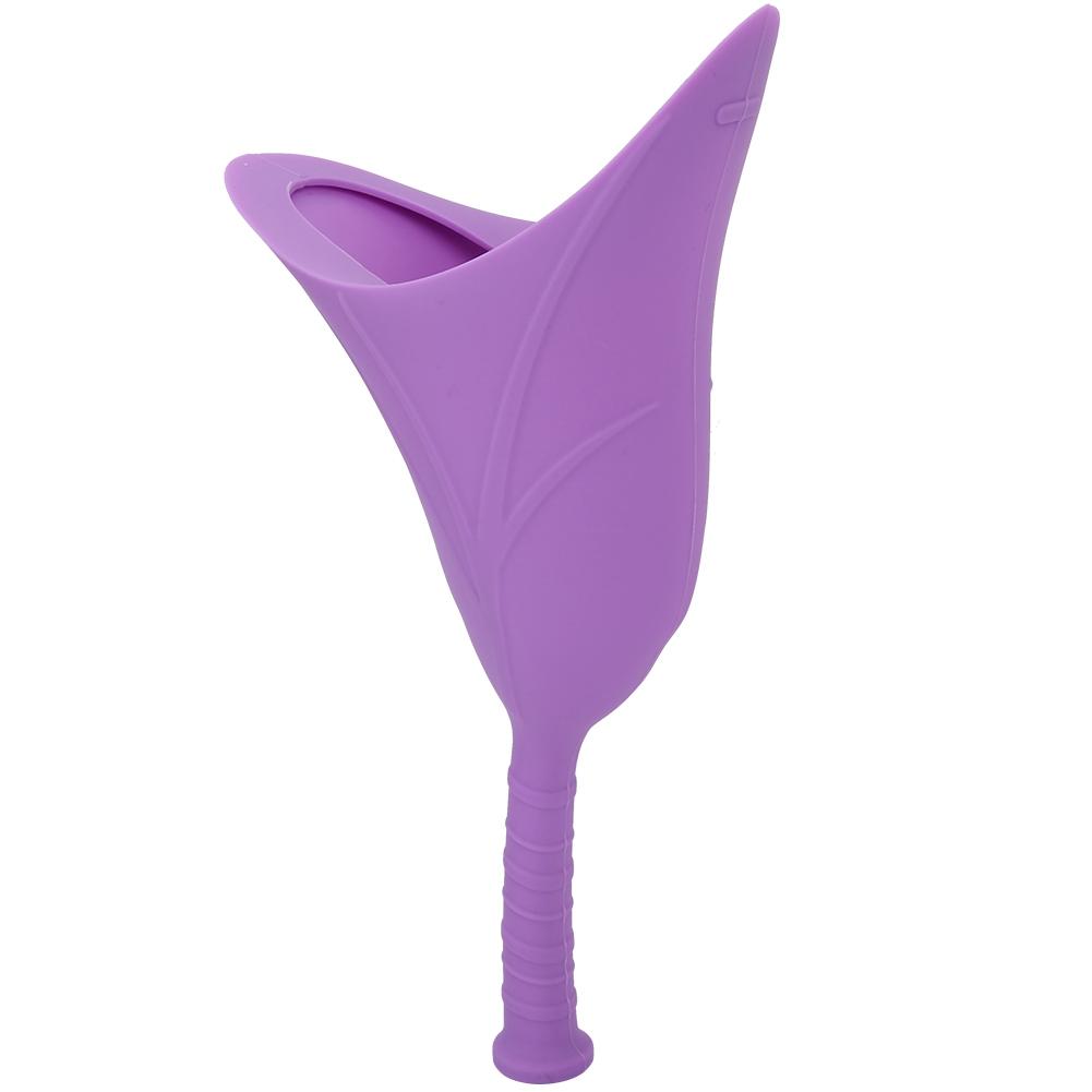 Женский дорожный аварийный стоячий силиконовый писсуар складной портативный туалет воронка(фиолетовый)