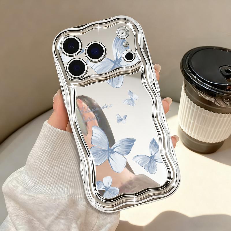 Colorful Butterfly Phone Case For iPhone 17 Pro Max Air 16e 16 15 14 13 Pro Max 12 11 Shockproof Luxury Plating Soft TPU Cover