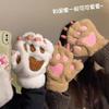 Новые милые мультяшные перчатки с кошачьими лапками без пальцев для девочек, чтобы согреться зимой, велюровые для тепла и защиты от холода, и для студентов, чтобы показать