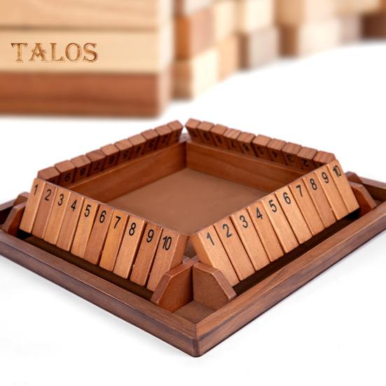 Настольная игра «Закрой коробку» с 8 кубиками, 4-сторонняя образовательная математическая игра-стратегия для 4 игроков, детей, взрослых, семейных вечеринок, деревянная игрушка «Закрой коробку»