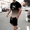 3D Digital Print Men's Fashion Short Sleeve Shorts Set Outdoor Street Men's Sports Shorts Summer Daily Casual Men's T-shirt