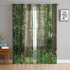Green Forest Современные Шторы Для Гостиной Прозрачные Тюль Шторы Оконные Прозрачные Для Спальни Аксессуары Декор