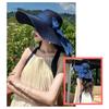 Women Straw Hat Wide Brim Breathable Lightweight Sun Protection Hat with Lace-up Bowknot Decor Sun Hat