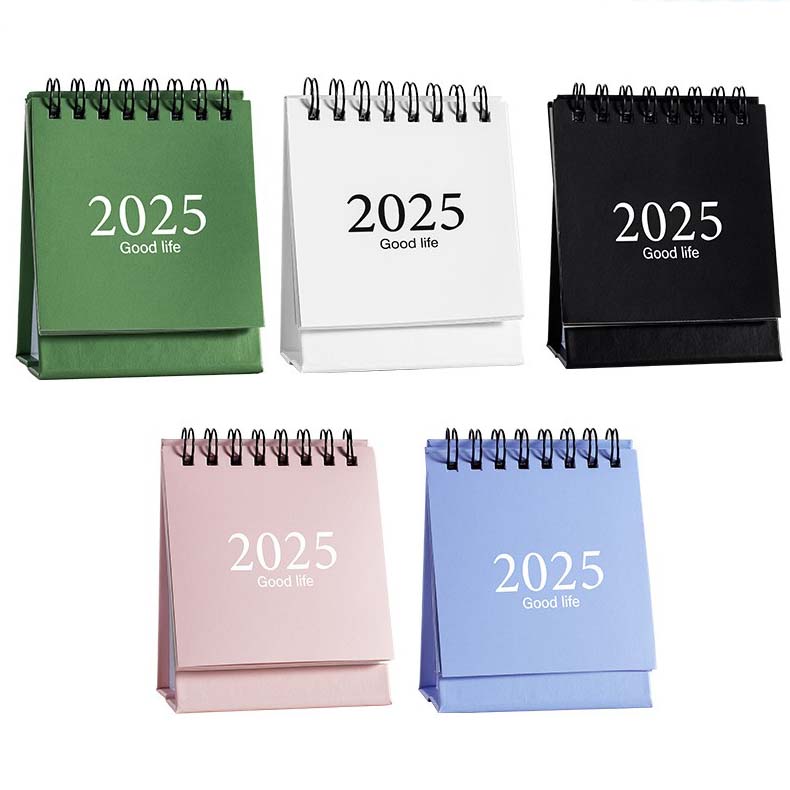 Mini Desk Calendar for 2025, Mini Calendar From July 2024 To December 2025, Solid Color Small Desktop Calendar with Stickers School Mini Calendar