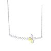 Niche Design Yellow Zircon Four Leaf Clover Necklace for Women's Personality Simple and Versatile Necklace Clavicle Necklace