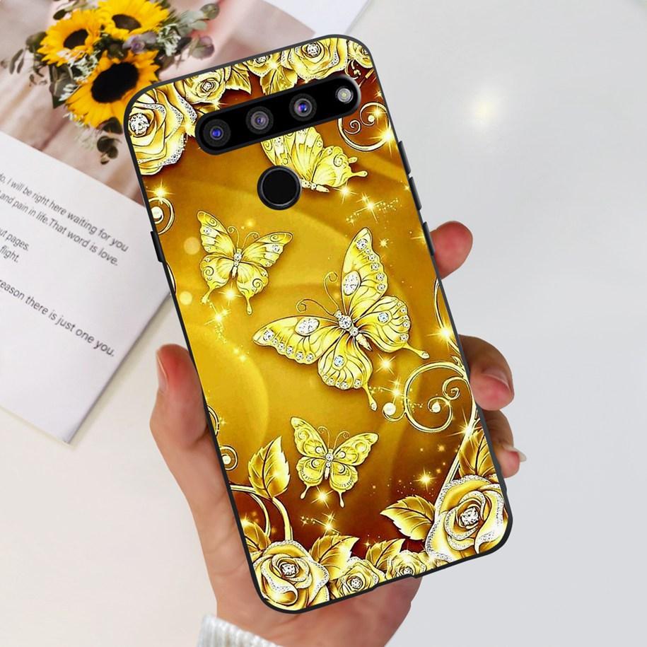 Чехол для LG V50 ThinQ 5G LM-V500EM, чехол для телефона, модный, с цветами и бабочками, из мягкого силикона, задняя крышка для LG V40 V50s Thinq 5G, бампер