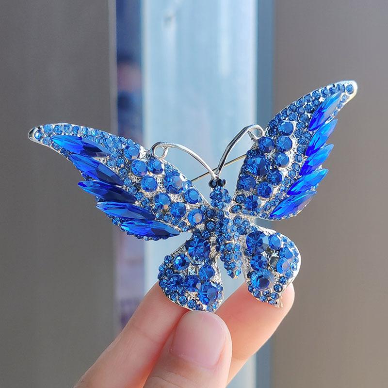 Rhinestone Butterfly Shape Brooch Corsages Decoration Gift for Women Girls