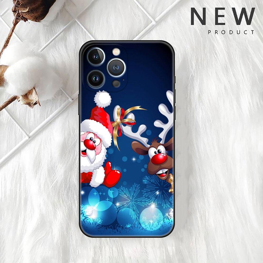 Веселый рождественский чехол для телефона iPhone 11 13 Pro Max 12 Mini 7 8 Plus SE 2020 X XS 6 6S 5 5S роскошный чехол-накладка из силикона