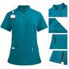 2Pcs Nurse Uniform Scrubs Set for Nurse Doctor Hospital Staff Jogger Suit with Pocket Top Pants Stretchy Comfortable Workwear