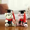 Adorable Graduation Teddy Bear Plush Toy With Glasses And Short Plush Material