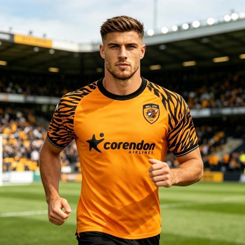 Летняя распродажа 2026 Новый стиль Футболка Hull City Оранжево-тигровая полоска Футбольная рубашка Модная Удобная Дышащая Семейная Детская футболка