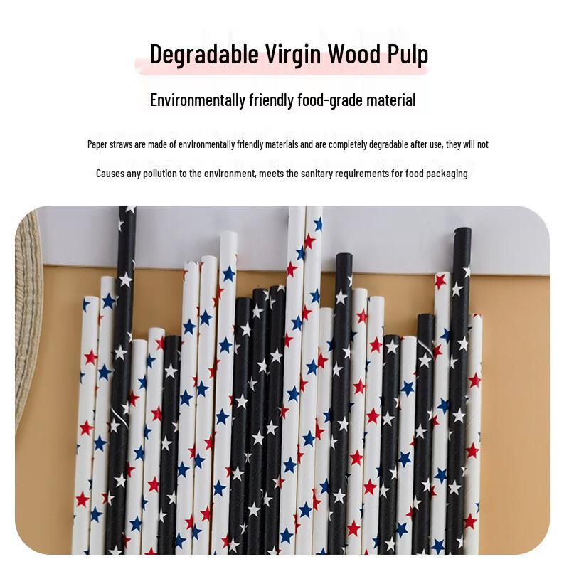 Mixed Color Biodegradable Paper Drinking Straws