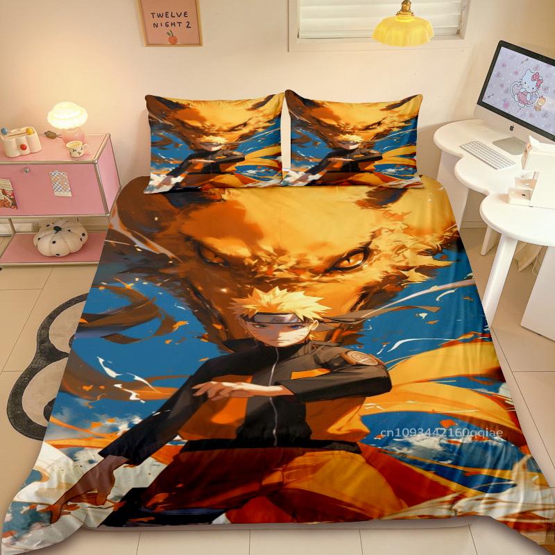 Пододеяльник Наруто Узумаки Наруто Мультяшный Аниме Украшение Комнаты Спальни Детский Подарок Размер Односпальный Двуспальный Настраиваемый