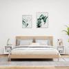 VidaXL Tables de Chevet Murales avec Lumières LED 2 pcs, Armoires de Lit Suspendue, Tables de Nuit, Armoires de Nuit 837065