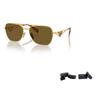 Prada Logo Arm Pilot Sunglasses Women sunglasses Gold 0PRA50S-5AK01T