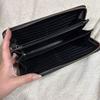Б/у длинный кошелек SAINT LAURENT PARIS YSL с молнией по периметру черный
