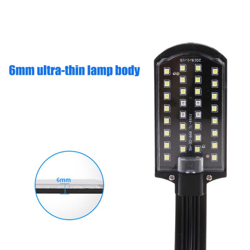 Аквариумный светодиодный светильник с зажимом EU Plug, высокая яркость, белое и синее освещение, энергосберегающая маленькая светодиодная лампа с 32 бусинами для аквариумов