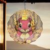 Kaijit - 1pc Pink Hare Pattern Metal Mandala Wind Chime Rotating Wind Chime, No Batteries Required, Decorative Indoor/Outdoor Garden Decorations