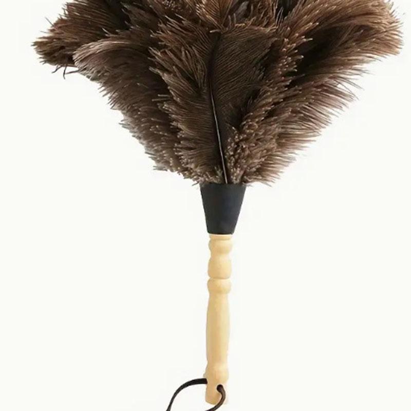 Feather Duster Wooden Handle Duster Anti-static Dust Removal for High Ceiling & Home Cleaning Gentle on Delicate Surface