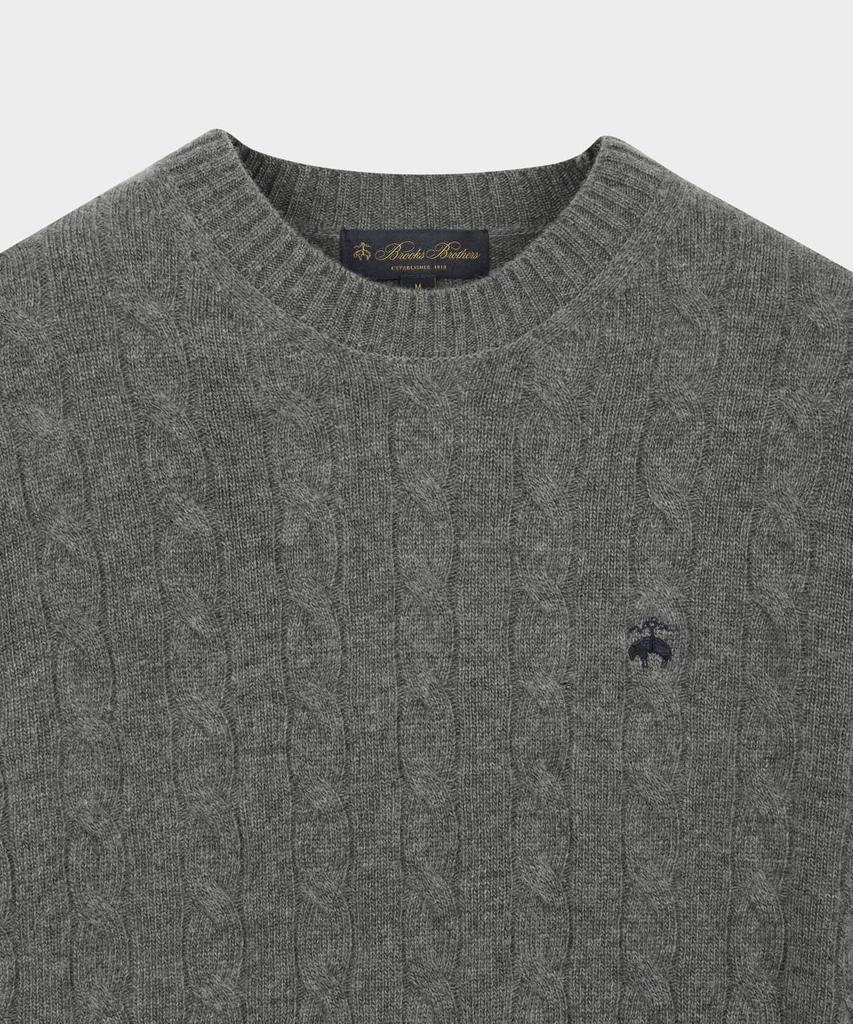 Шерстяной свитер с косами BROOKS BROTHERS (серый) (Bbwrmbf401)