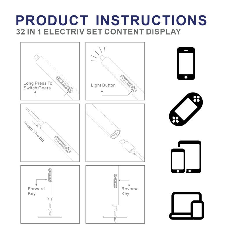 USB Электрическая Прецизионная Отвертка Набор Многофункциональный Инструмент для Разборки и Ремонта