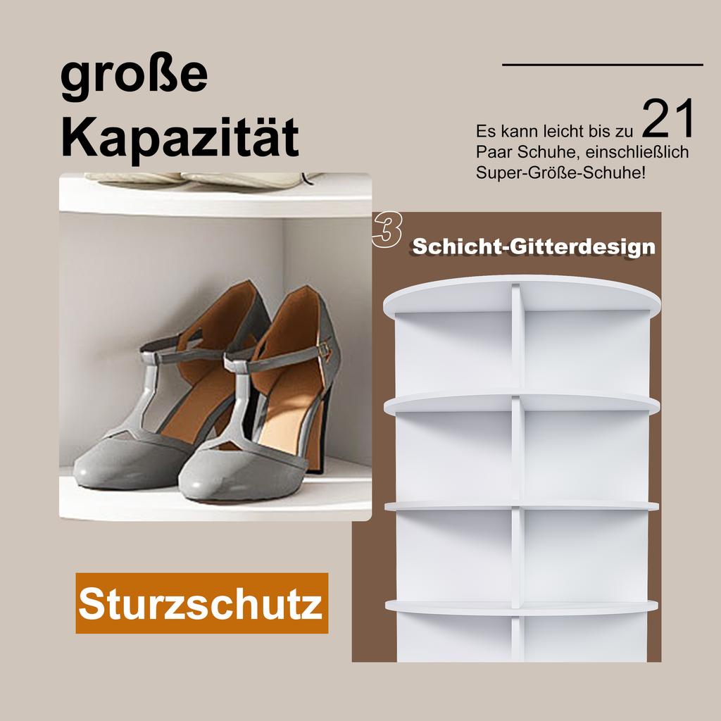 7-Tier rotating shoe rack tower, 360 degrees rotatable – freestanding shoe rack for 28 pairs of shoes, space-saving, white (60 × 60 × 161cm)