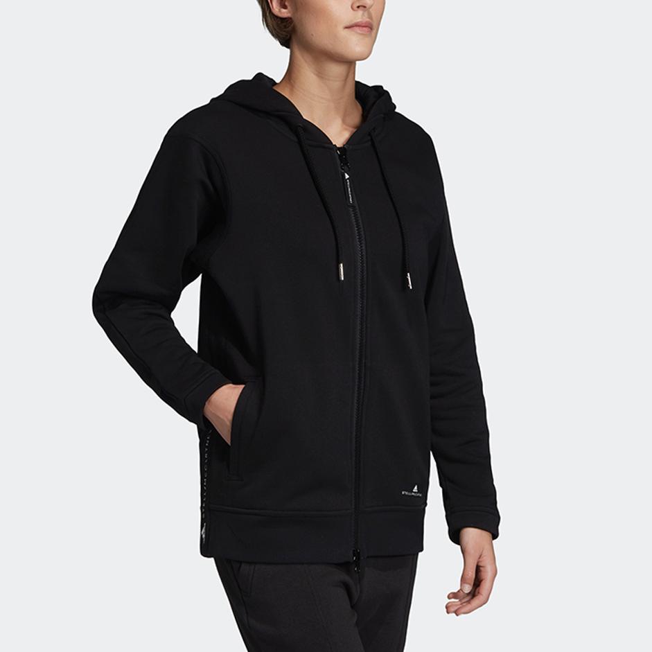 Adidas Stella McCartney Collaboration Ess Hoodie Удобная спортивная куртка с капюшоном Женская куртка черного цвета EA2543