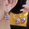 New Vintage Purple Shiny Crystal Geometric Dangle Earrings Women Sweet Lovely Fashion Shiny Drop Earrings Jewelry Gifts