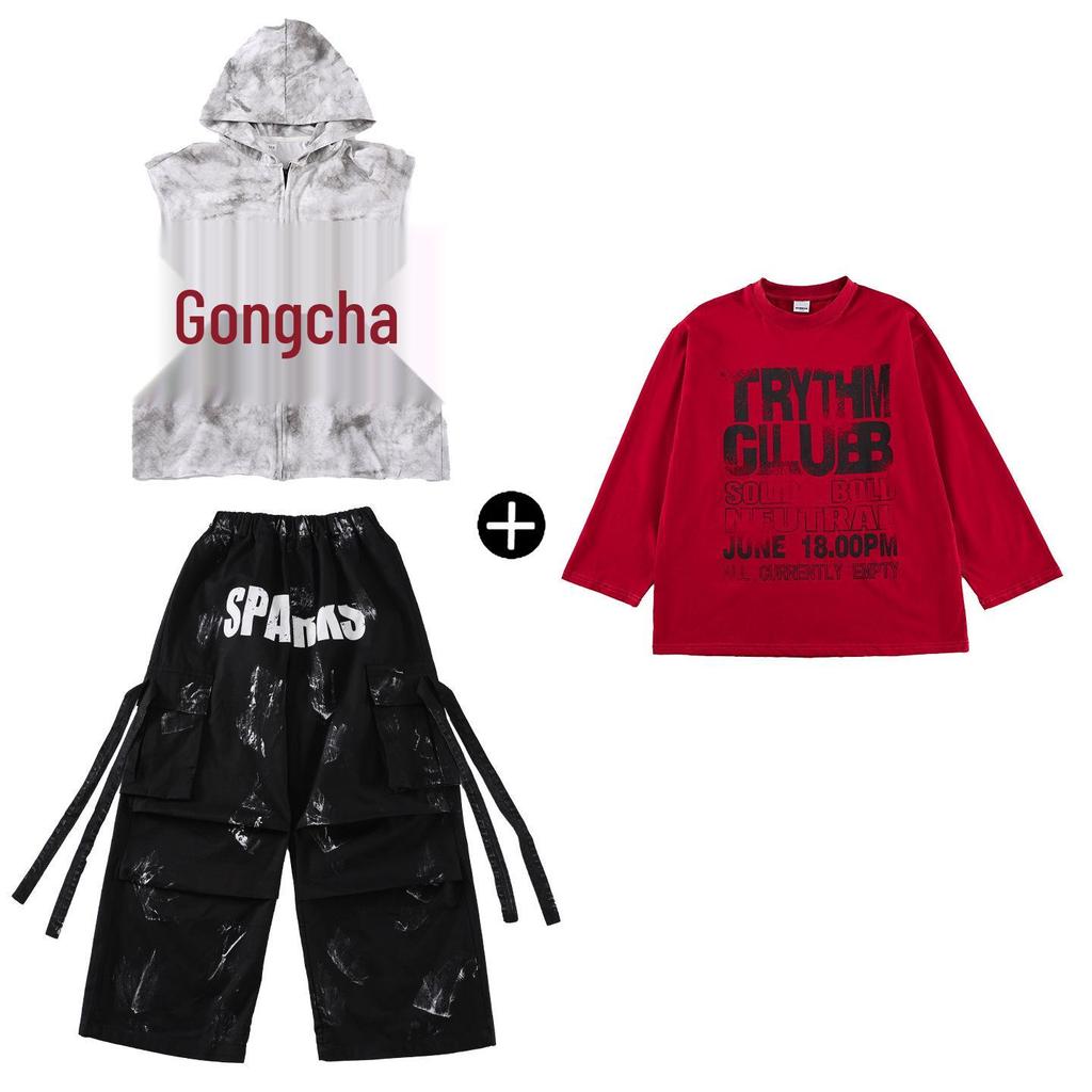 Детский костюм для хип-хопа и джаза - Модная уличная одежда для мальчиков и девочек, Летний наряд для выступлений