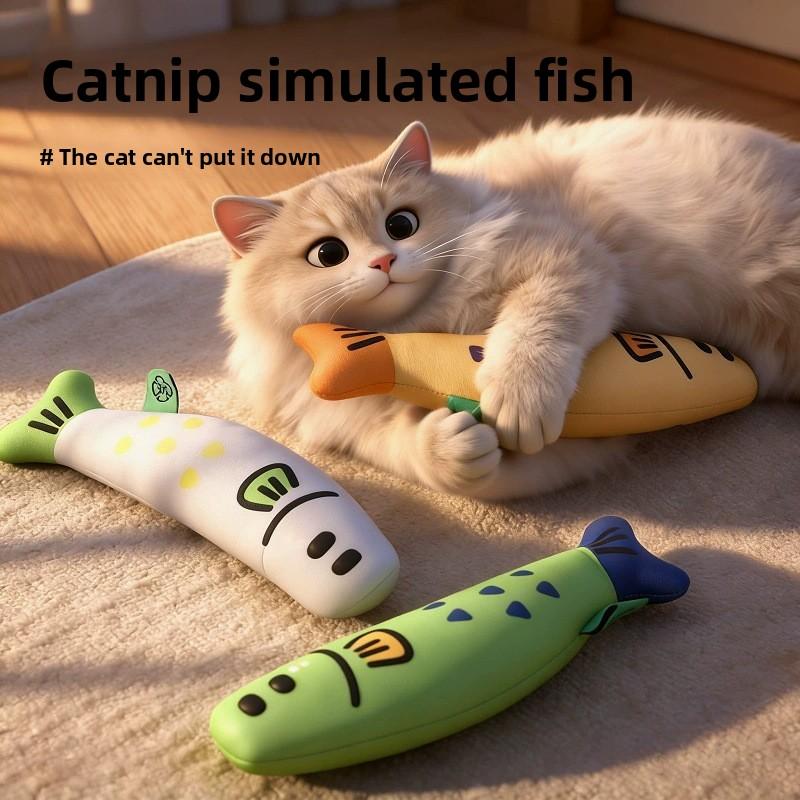 Игрушка для кошек с мятой Игрушка для кошек, чтобы развлечь кошек Рыбка из конопляной ткани Саморасслабляющая и развлекательная Мятная игрушка для кошек Маленькая реалистичная рыбка