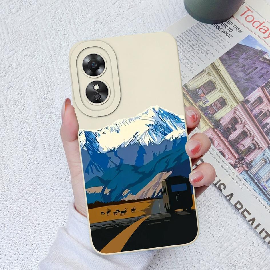 Чехол для телефона для OPPO A15 A16 A17 A33 A35 A36 A52 A57, противоударный жидкий силиконовый мягкий чехол из ТПУ, модные этикетки для OPPO A1 Pro 5G A58 Fundas Coque