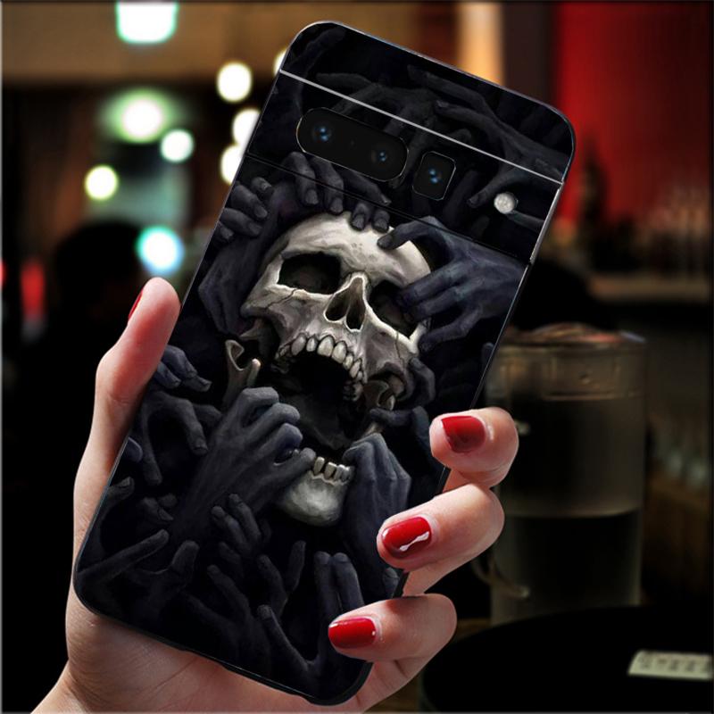 Phone Case For Google Pixel 10 9 Pro XL 9A 8 7 6 Pro Pixel 8A 7A 6A Pixel 8 7 6 5 Grim reaper skull skeleton