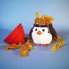 Yousheng Christmas Penguin Candy Storage Box Red Hat Penguin Chocolate Goodies Snack Container Figurine Statue Resin Ornament