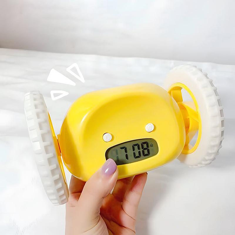 Будильник Бегущий Будильник Двигается Прыгает Катится Убегает Легко Настраивается Умный Цифровой Будильник на Колесиках, Для Крепко Спящих