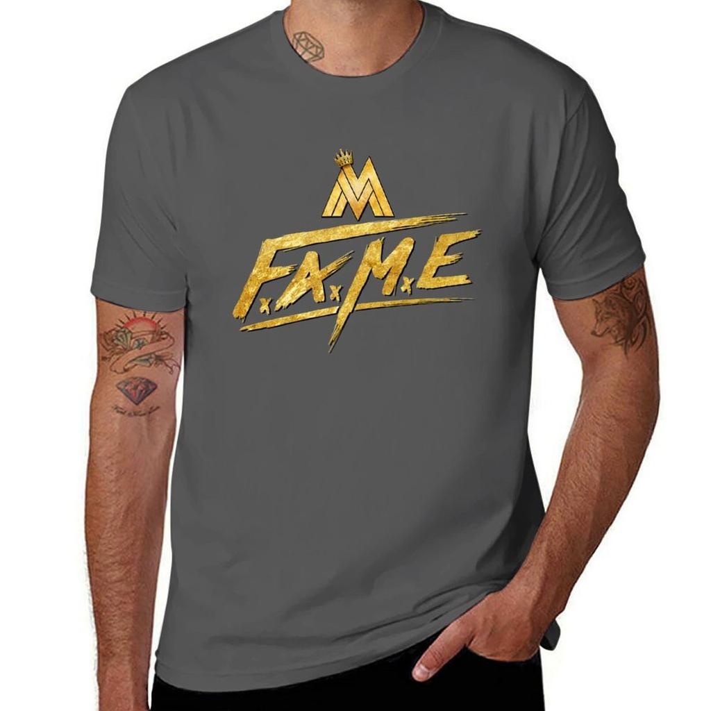 Maluma Gold Fame Logo Tshirt Regular Fit Plain Tee Shirt