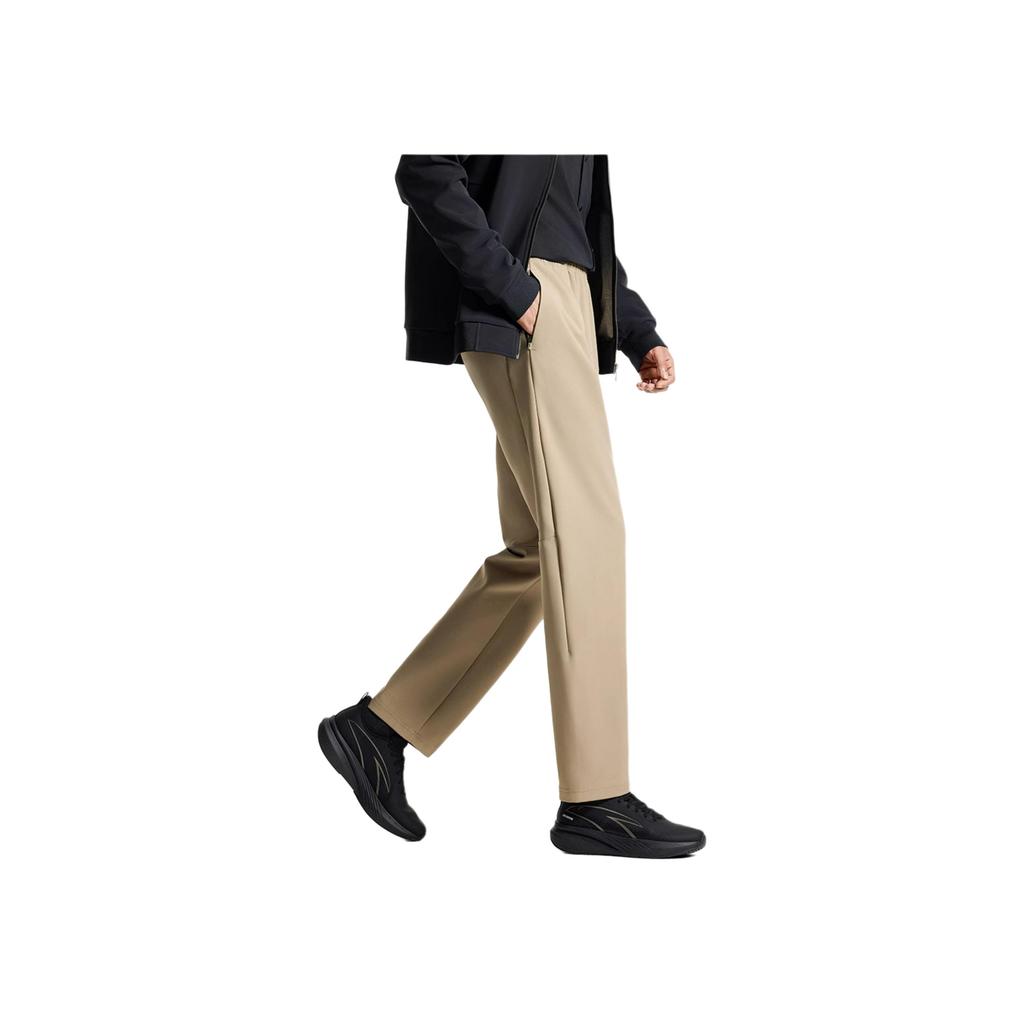 Anta Training Series Solid Color Mid-Rise Comfortable Breathable Versatile Straight Leg Casual Pants Men Bottoms Dark-Green 152517519N-4