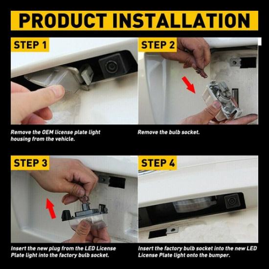 2PCS White License LED Plate Light Lamp Fit 350Z 370Z GTR Nissan G35 G37 S60 New