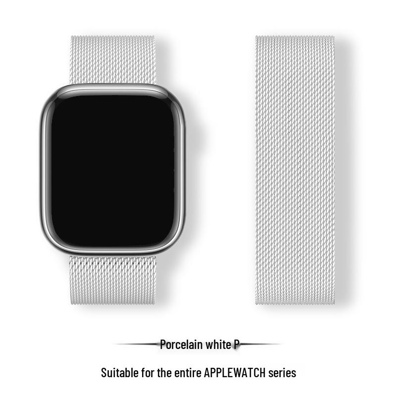 Совместим с Apple Watch S10 Магнитный стальной миланский ремешок для iWatch 5-9 SE.