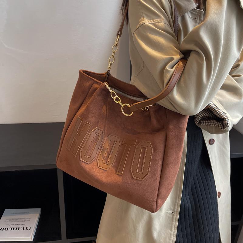 Женская большая сумка-тоут с буквенным принтом, сумка через плечо с цепочками, сумка через подмышку