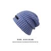 Hat women's autumn and winter new patch wool hat versatile face small warm knitted hat big head circumference cold hat